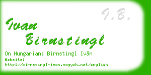 ivan birnstingl business card